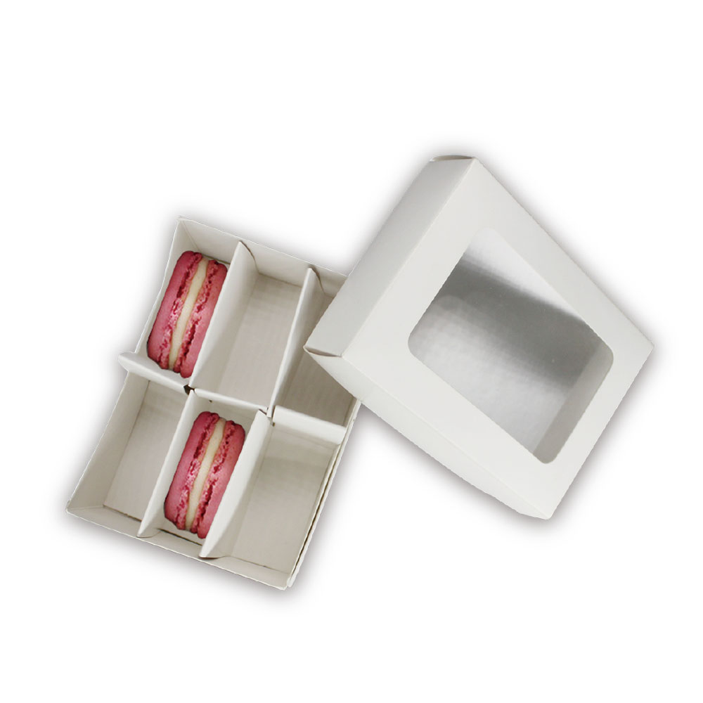 FA0625White Macaron Cake Box With Window 6 Grid - Kwong Wah Paper ...